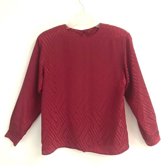 Vintage Evan Picone tone on tone striped patchwork blouse 10 - Picture 1 of 7